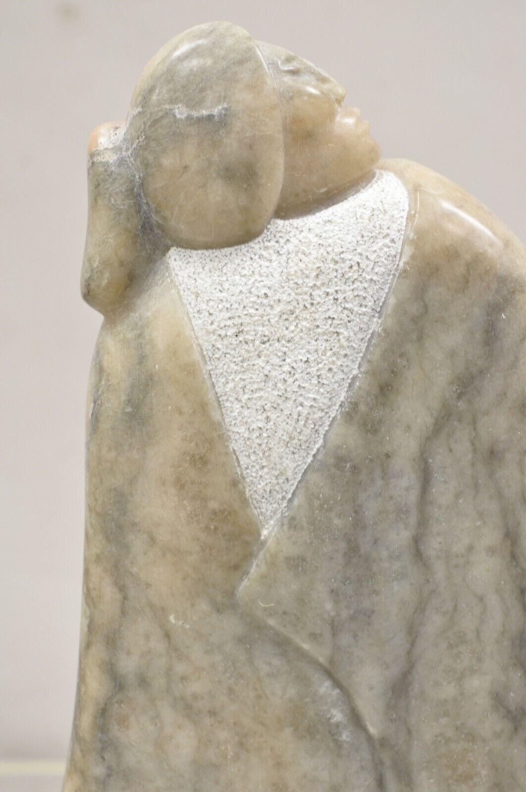 Ned Archuleta Native American Figural Woman Alabaster Sculpture For Sale 7