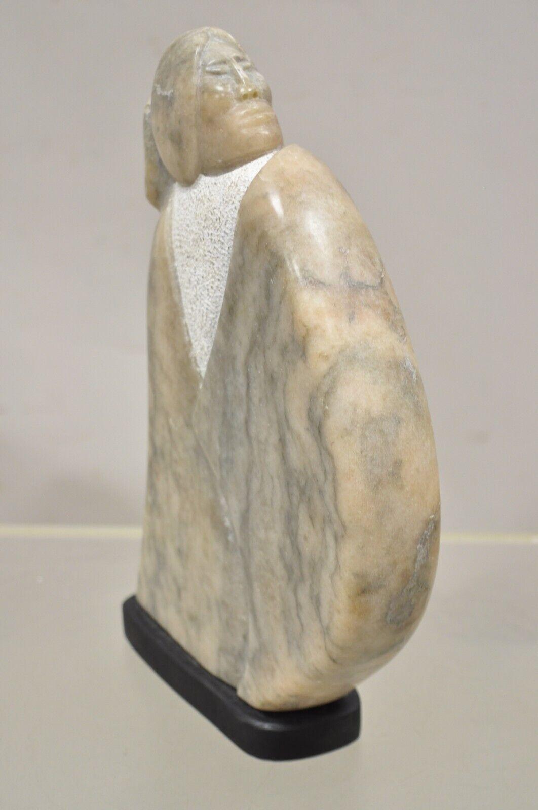 Ned Archuleta Native American Figural Woman Alabaster Sculpture In Good Condition For Sale In Philadelphia, PA