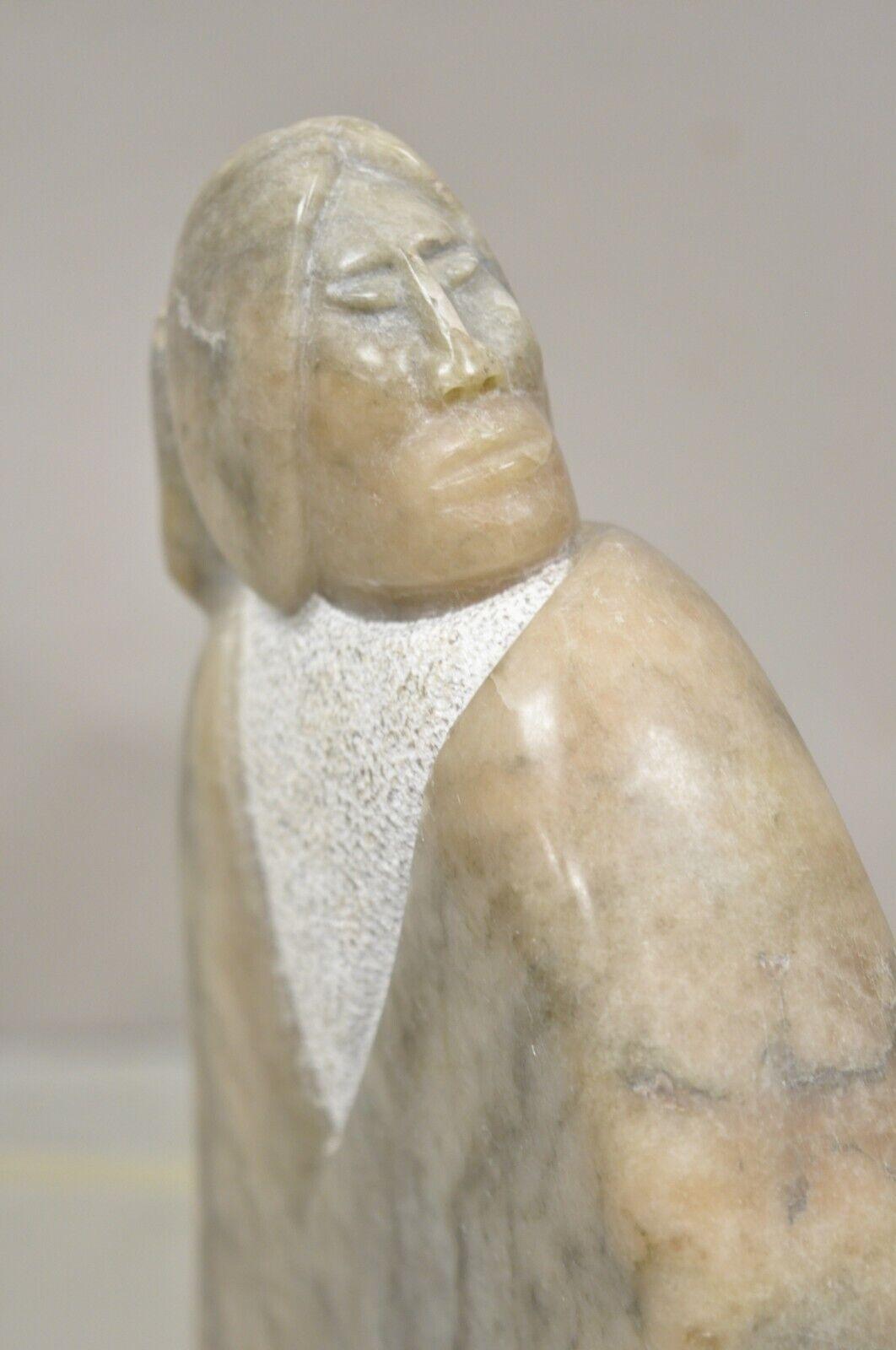 Ned Archuleta Native American Figural Woman Alabaster Sculpture For Sale 1