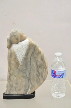 Ned Archuleta Native American Figural Woman Carved Alabaster Figure Sculpture