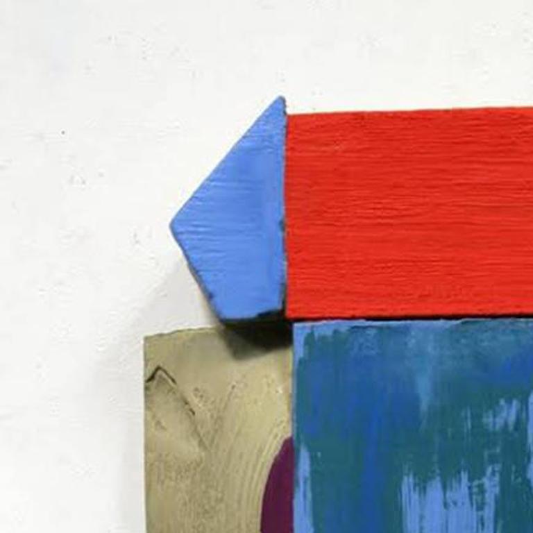 Wall Relief 3 - Oil Paint and Resin on Wood - Modern Abstract - Multicolored - Sculpture by Ned Evans