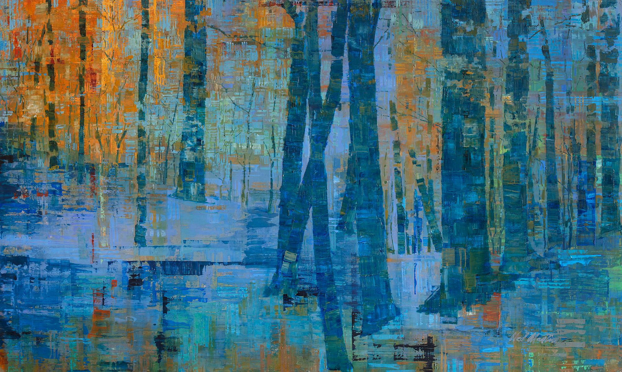 Ned Martin Abstract Painting - "Back to Nature, " Abstract Landscape Painting
