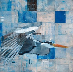 "Common Core, " Abstract Heron Painting