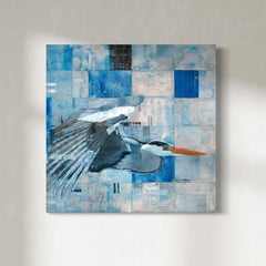 "Common Core, " Abstract Heron Painting