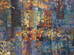 'Echoes', Bold Abstract Contemporary Floral Graffiti Oil Painting on Aluminum