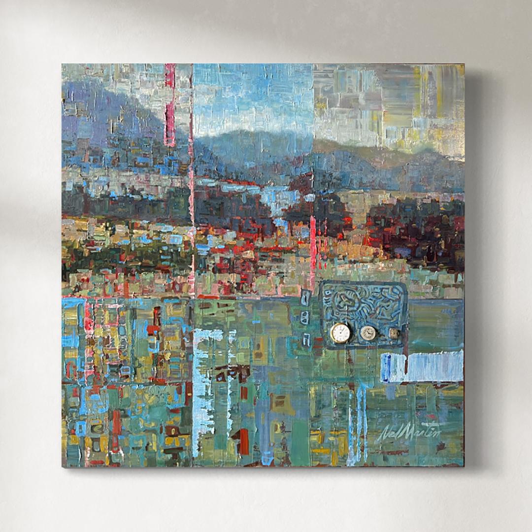 "Into Thin Air" Pittura astratta di paesaggio