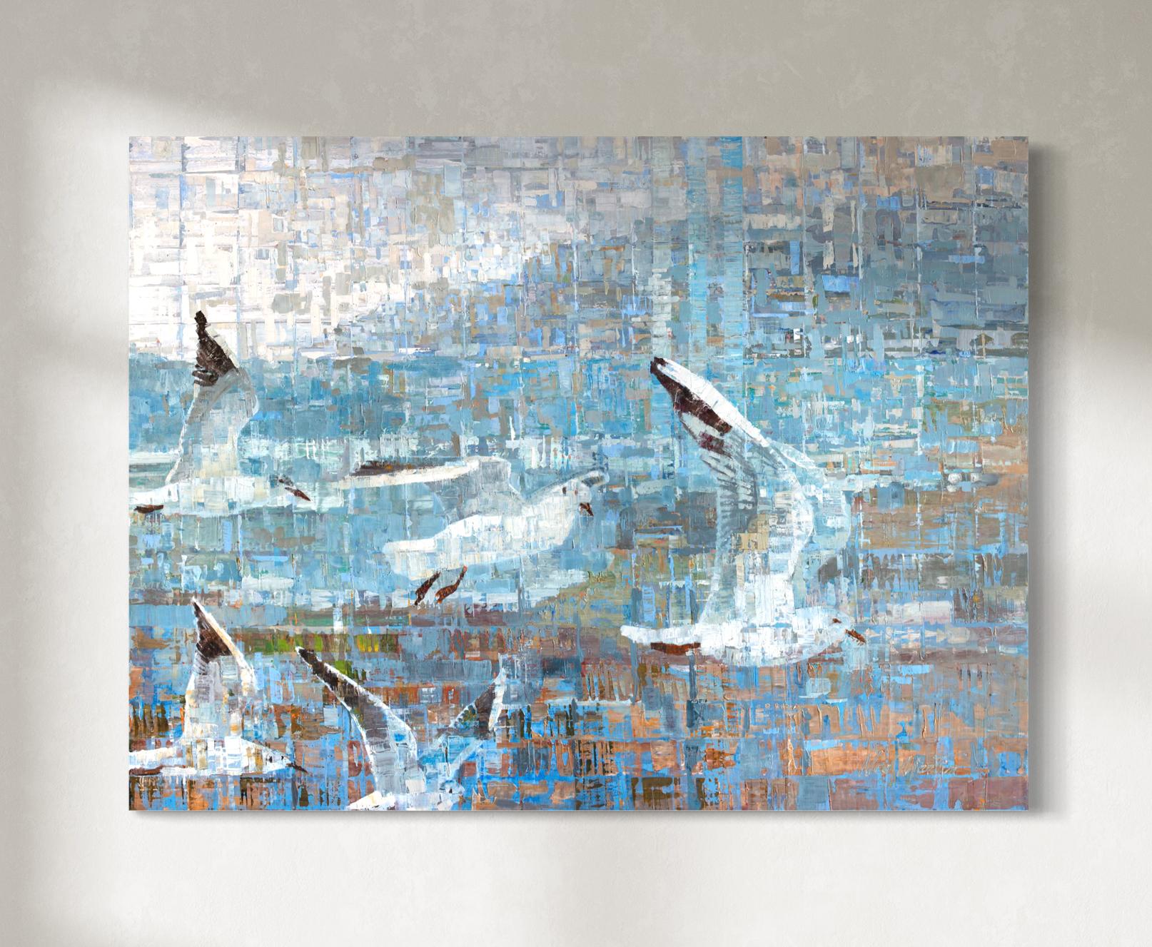 Animal Painting di Ned Martin - "Nuovi inizi", pittura astratta di uccelli