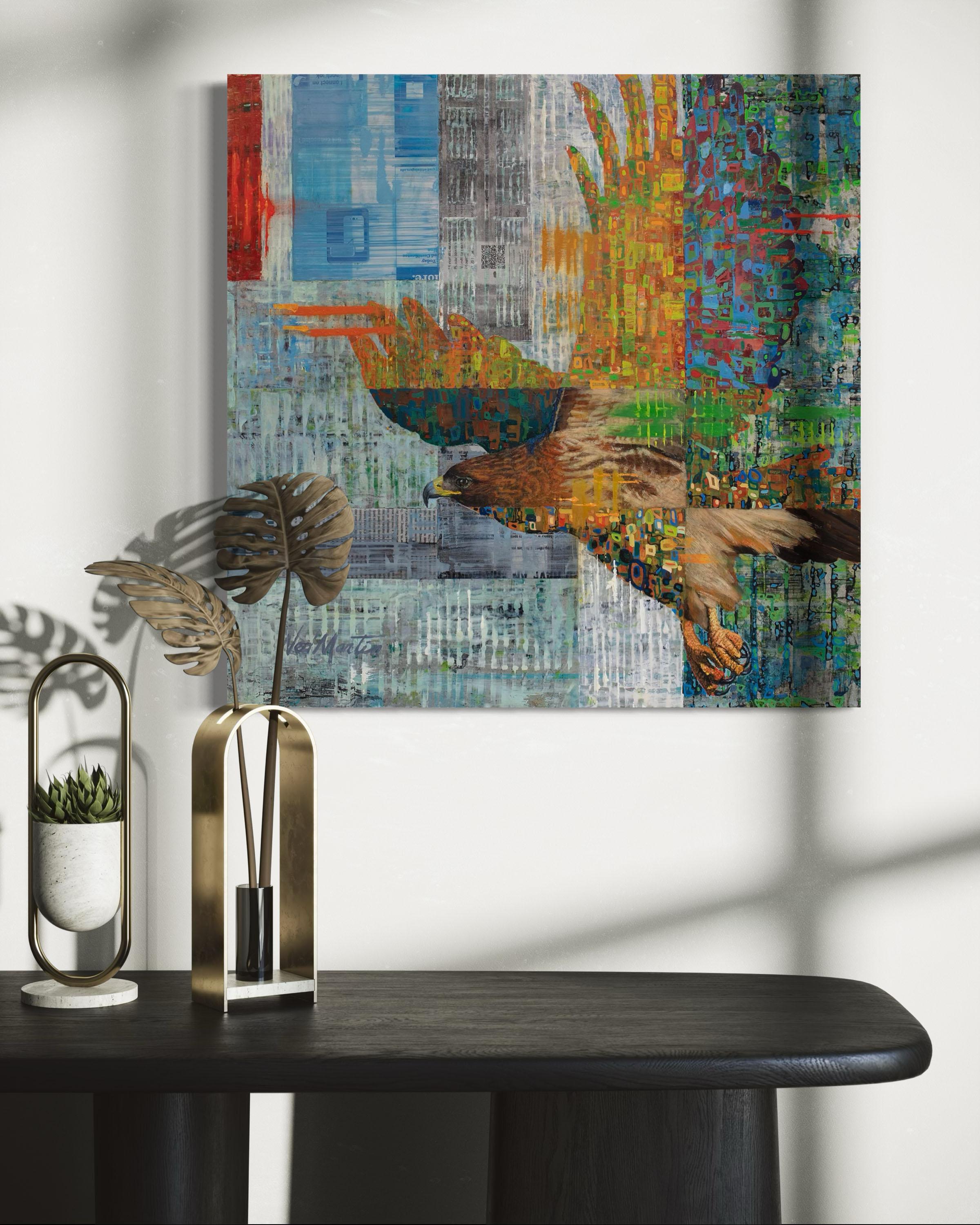 „Walk Softly,“ Abstraktes Adlergemälde – Painting von Ned Martin
