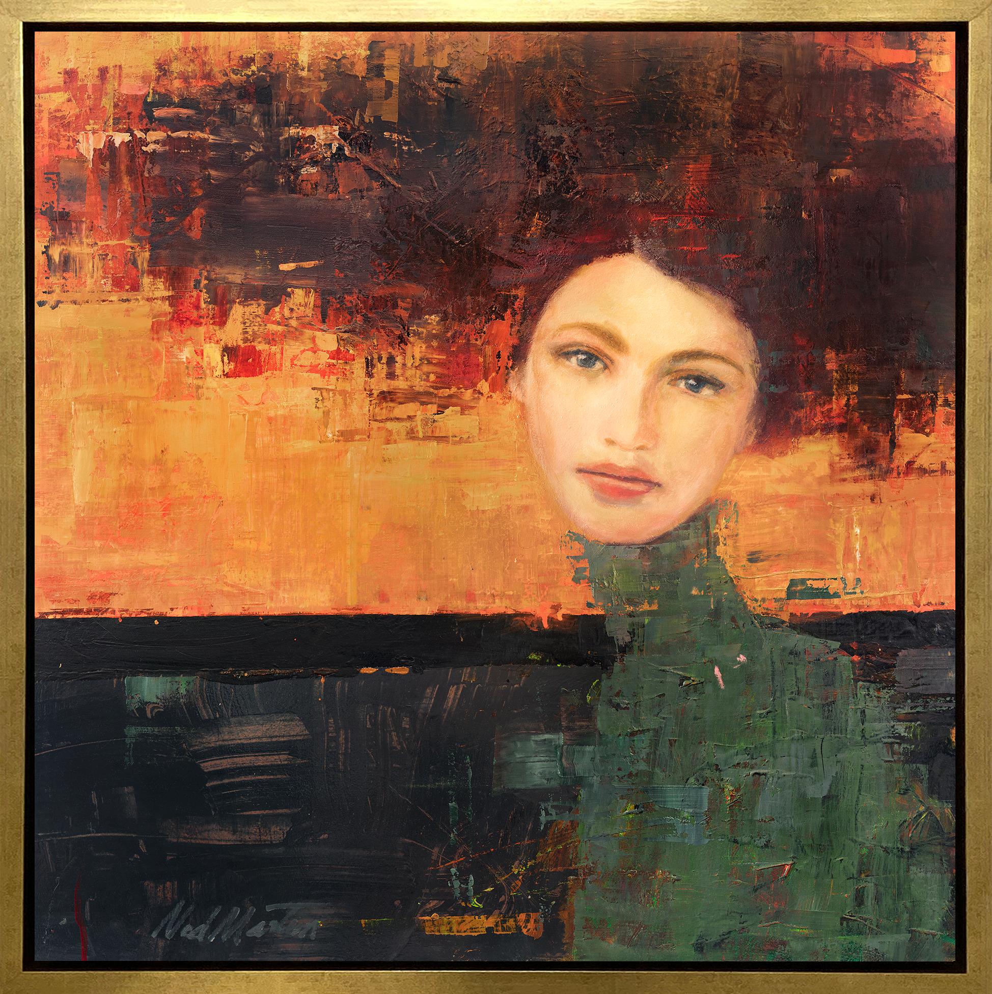 Ned Martin Portrait Print - "Spirits Through Time XI, " Framed Limited Edition Giclee Print, 36" x 36"