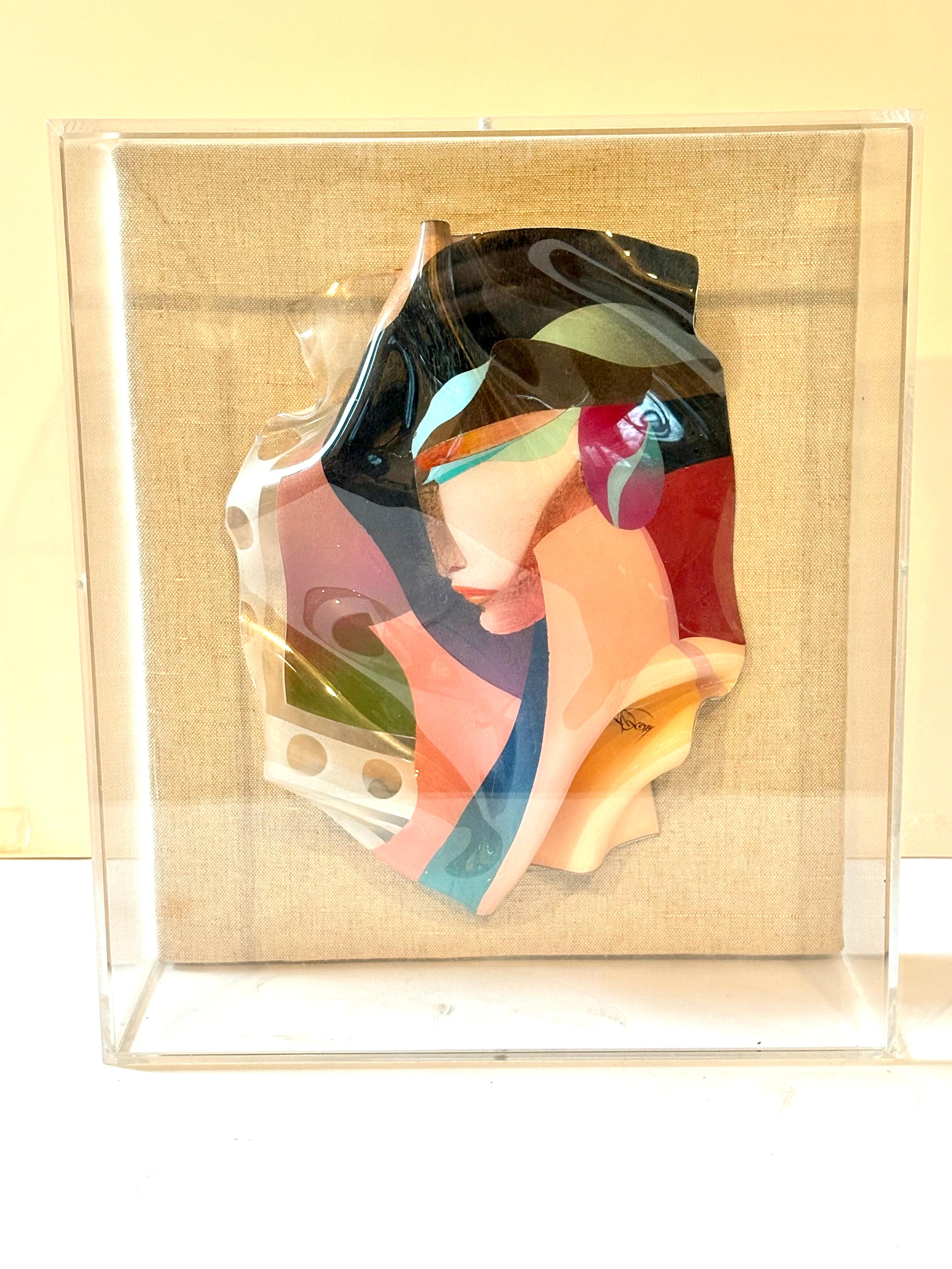 Gesichtsskulptur – Sculpture von Ned Moulton