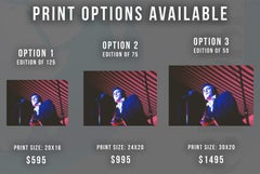 Johnny Cash Playing Guitar on Red Fine Art Print