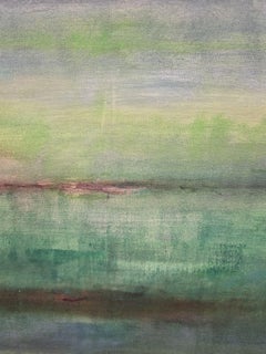 Green Fields of Sky - Painting, Oil and acrylic on canvas