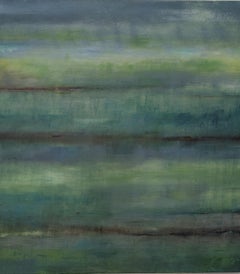 Green Fields of Sky - Painting, Oil and acrylic on canvas