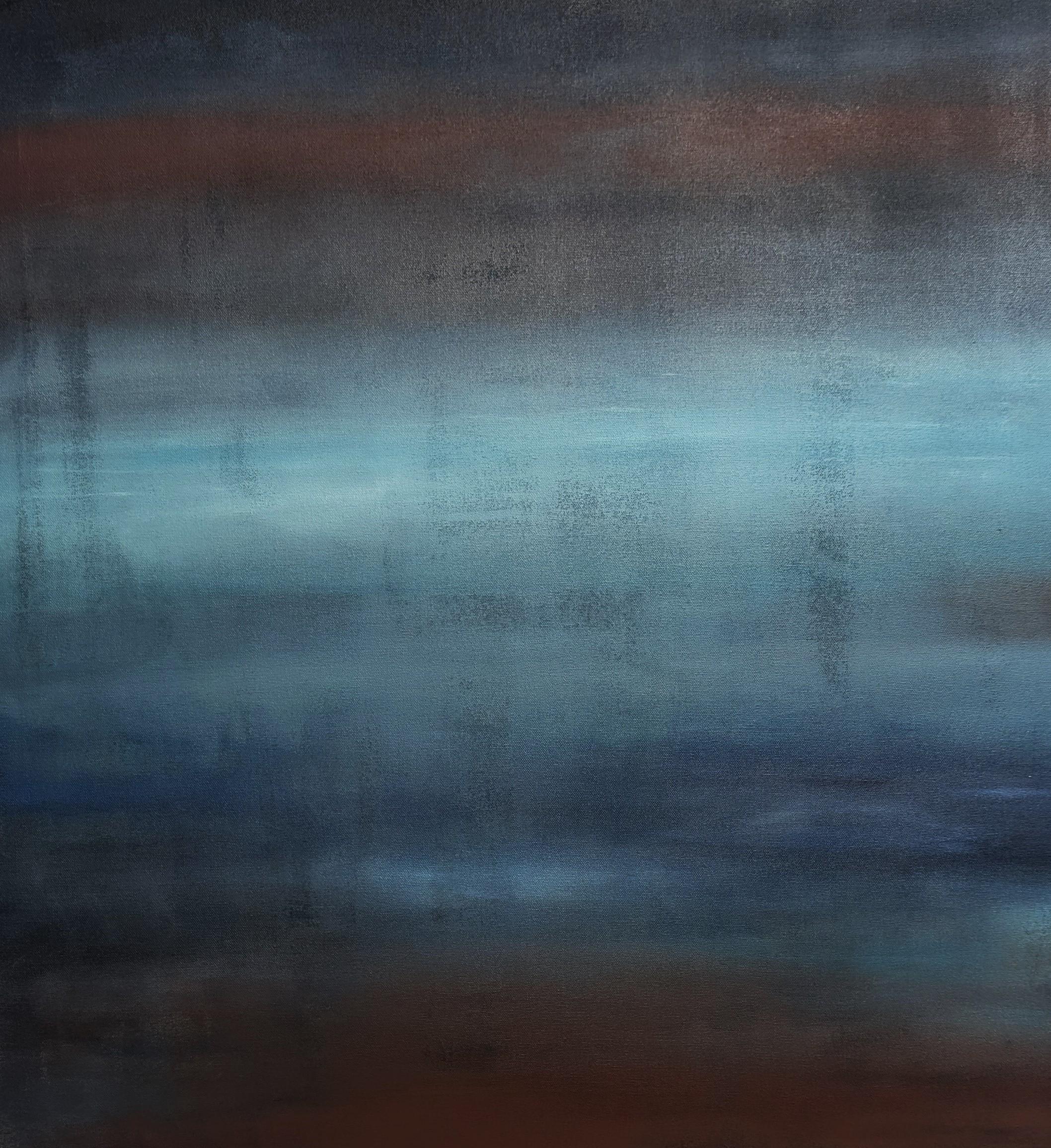 Abstract Painting di Neda Dana-Haeri - La luna come un fiore - Pittura, olio su tela