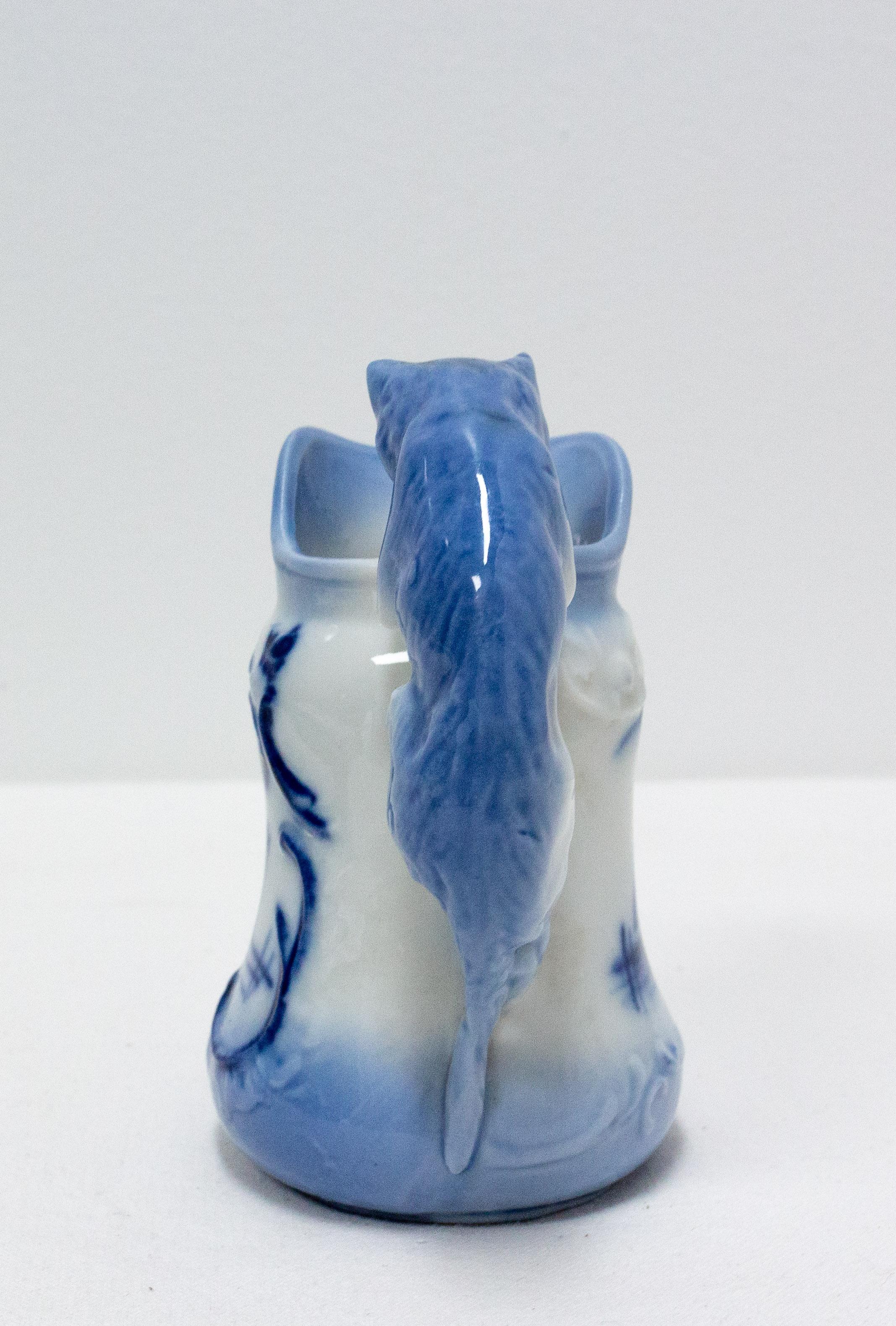 Romantic Nederland Faience Miniature Milk Jug to the Cat Delft, Late 19th Century For Sale