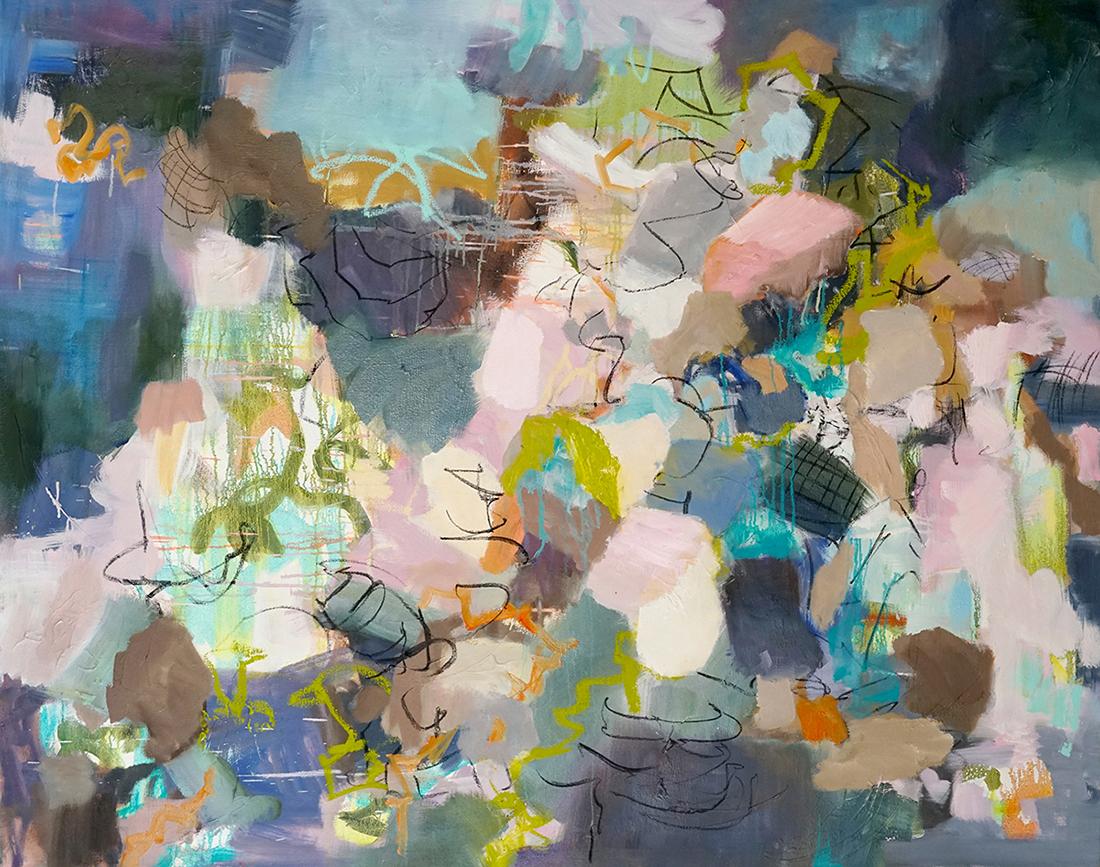 Nedret Andre Abstract Painting - Underwater Terrain