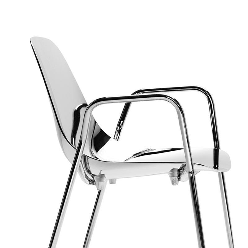 Sessel oder Stuhl aus poliertem Aluminium oder poliertem Messing mit Nadelspitze (Italienisch) im Angebot
