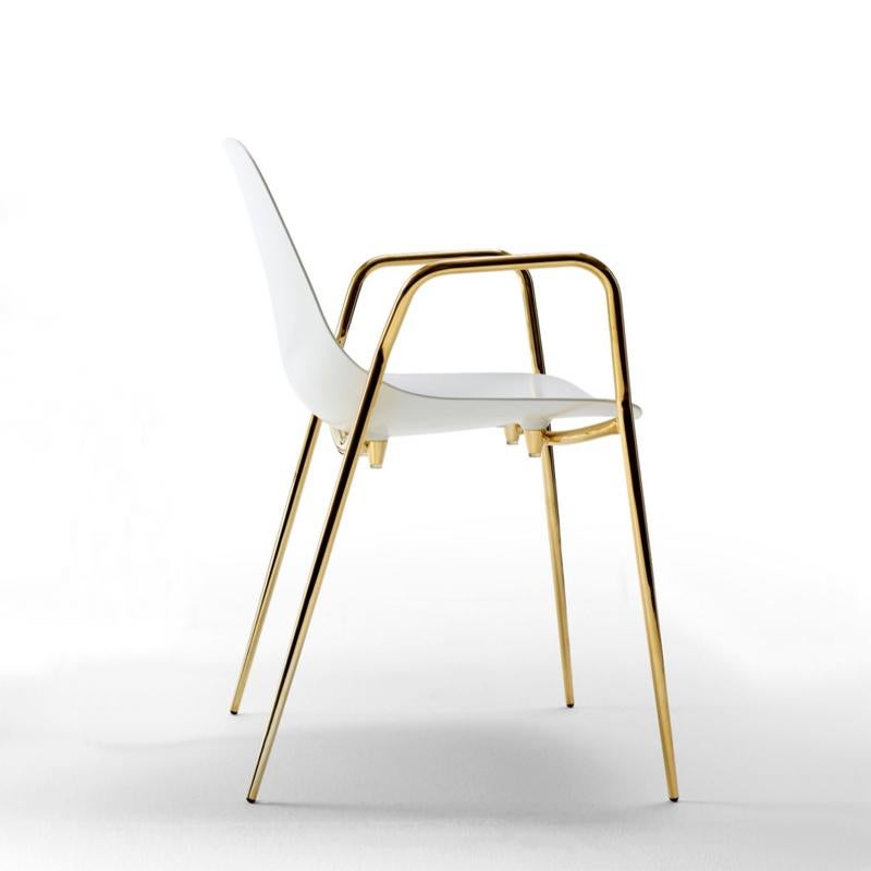 Sessel oder Stuhl aus poliertem Aluminium oder poliertem Messing mit Nadelspitze (Handgefertigt) im Angebot