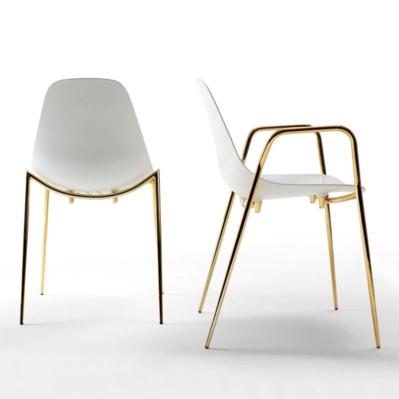 Sessel oder Stuhl aus poliertem Aluminium oder poliertem Messing mit Nadelspitze im Zustand „Neu“ im Angebot in Paris, FR