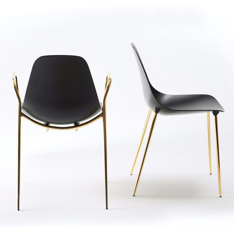Needle Armchair or Chair in Polished Aluminium or with Polished Brass In New Condition For Sale In Paris, FR