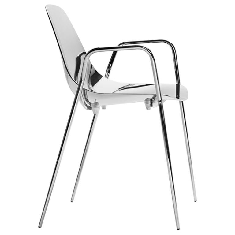 Needle Armchair or Chair in Polished Aluminium or with Polished Brass