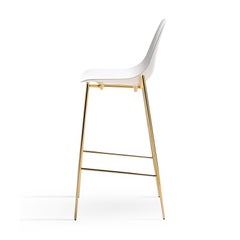 Needle White and Gold Bar Stool