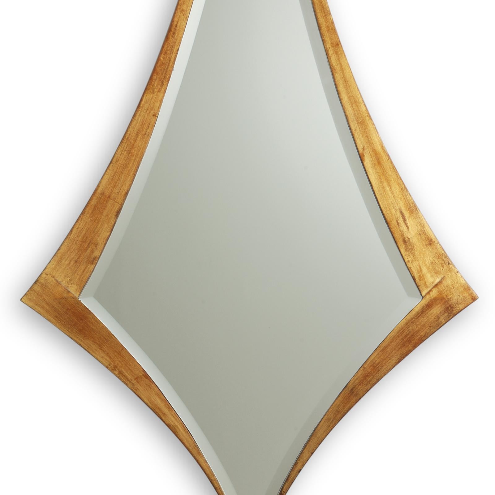 Beveled Needle Gold Mirror For Sale