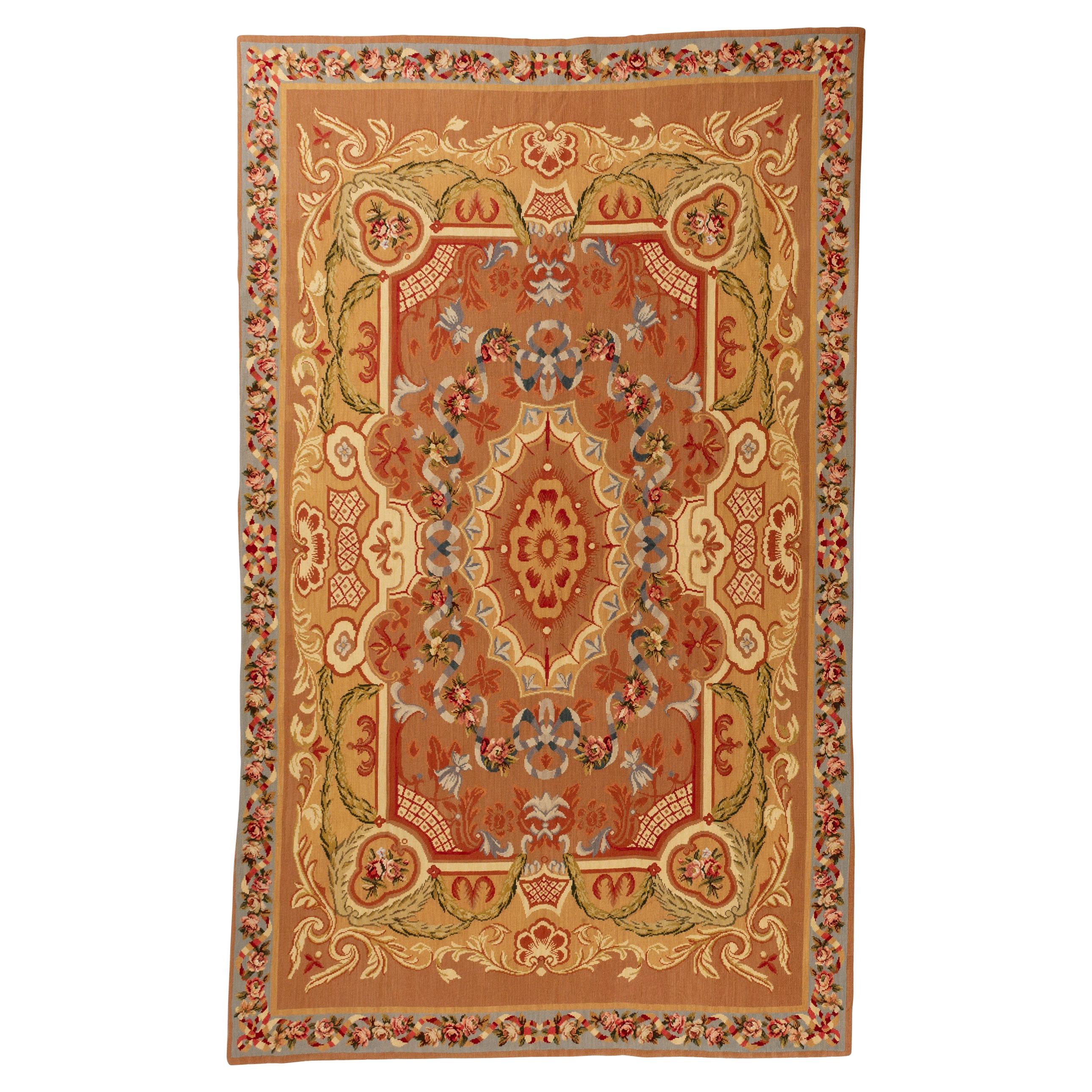 Needle Point Carpet or Tapestry in Aubusson Style