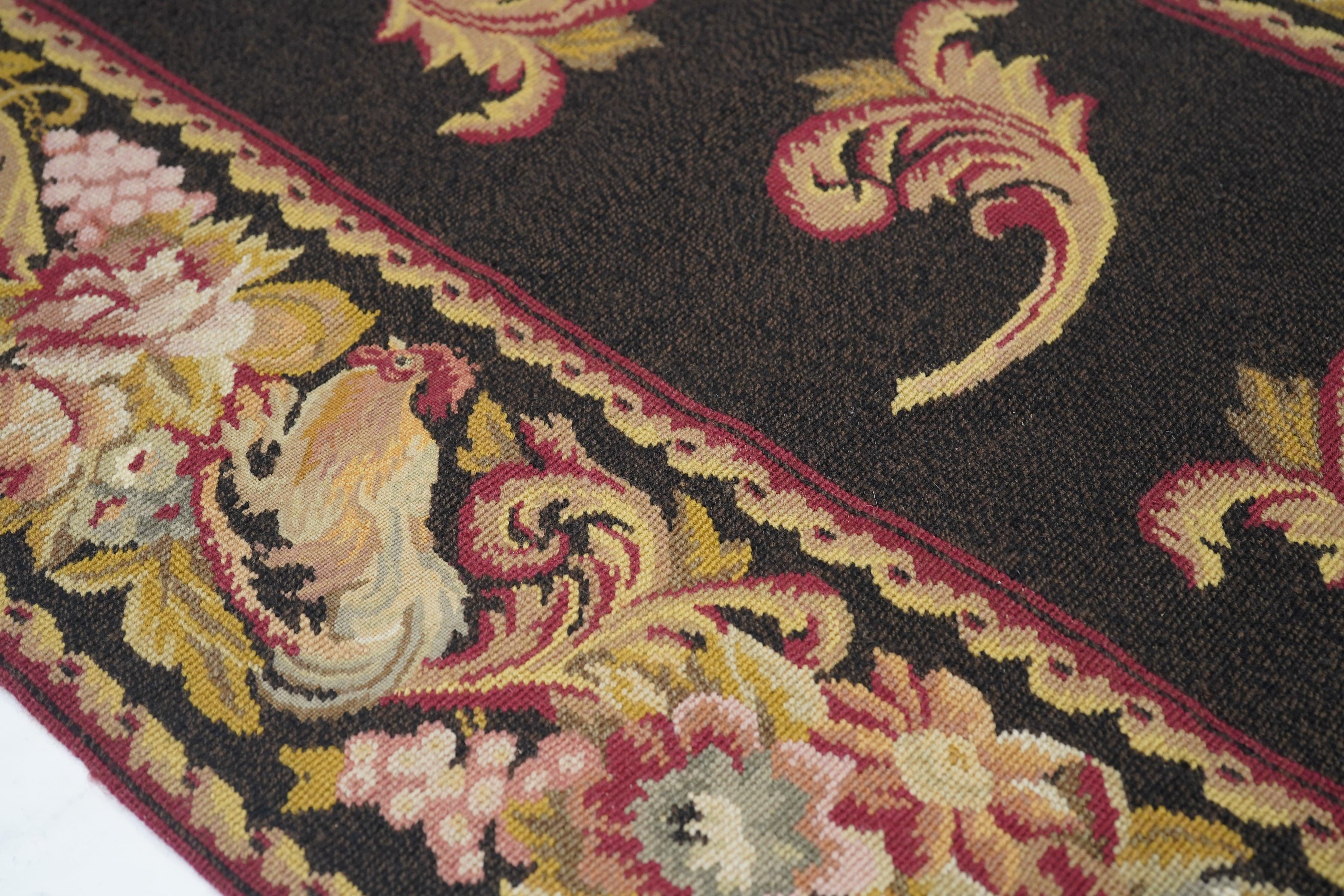 Contemporary Needle Point Runner 2'8'' x 9'11'' For Sale