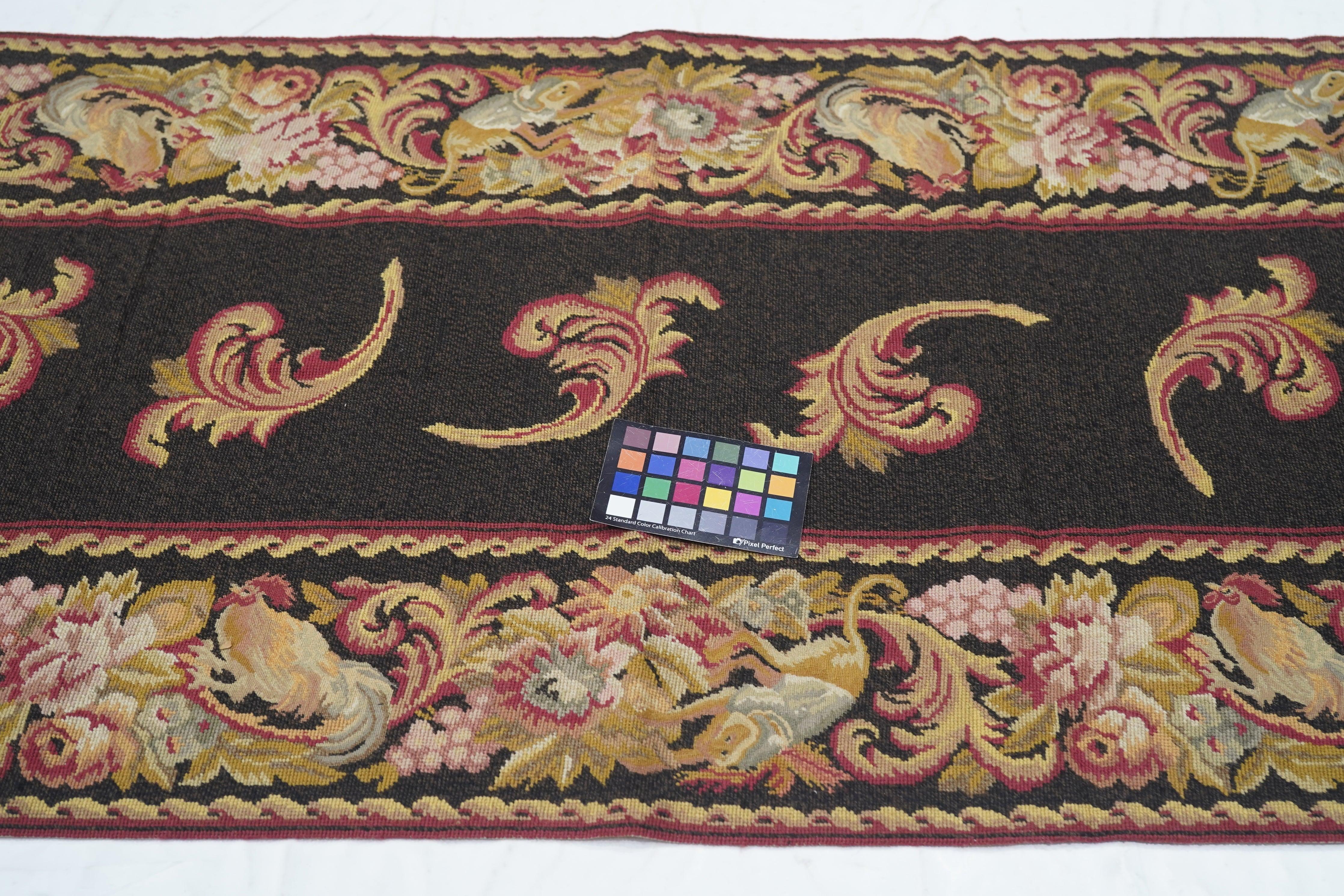Needle Point Runner 2'8'' x 9'11'' For Sale 2