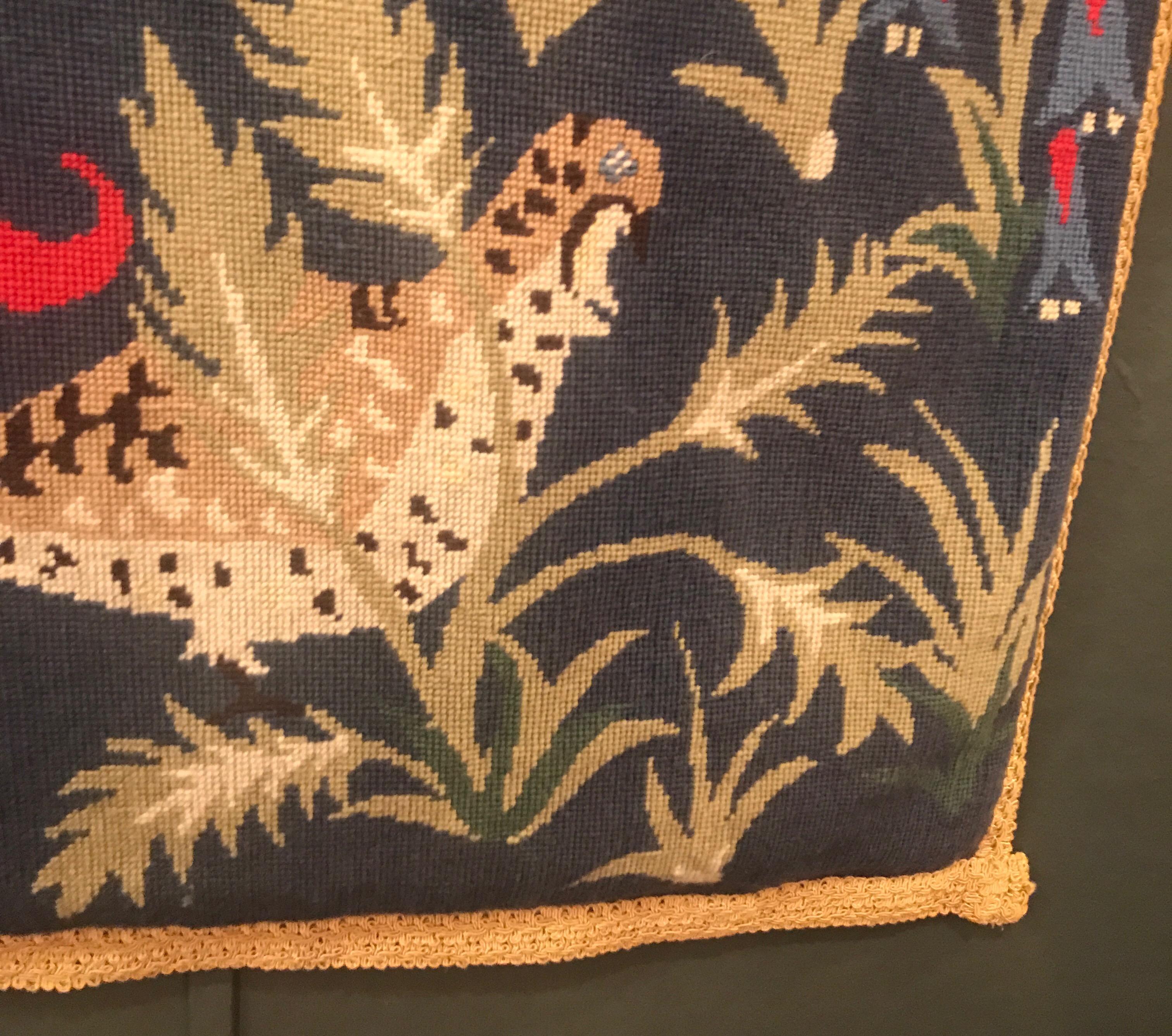 Needle Point Vintage Tapestry Handmade in Wool 1