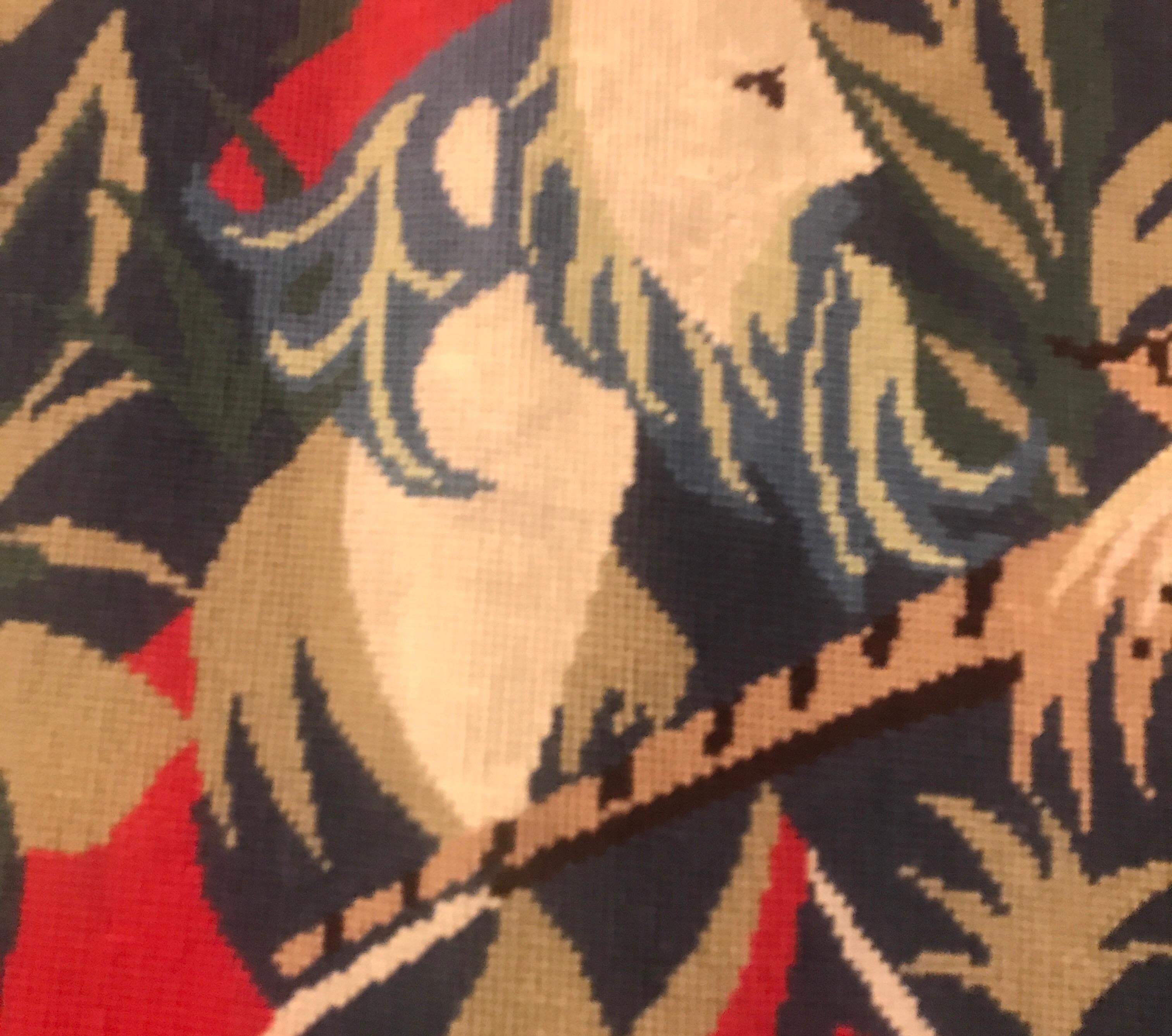 Needle Point Vintage Tapestry Handmade in Wool 3