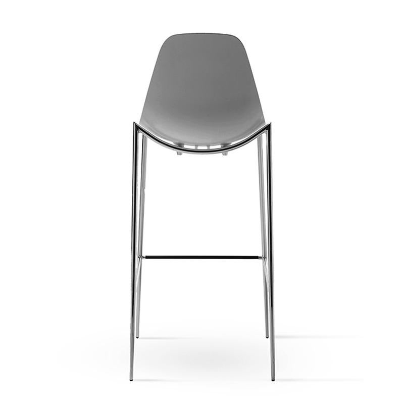 Needle Polished Chrome Bar Stool In New Condition For Sale In Paris, FR