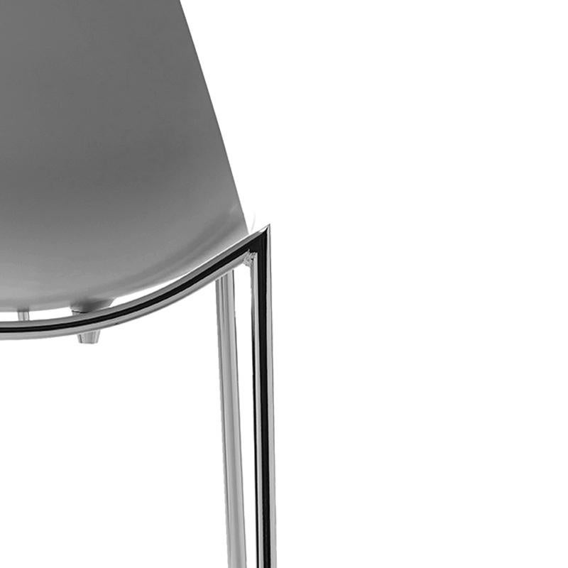 Contemporary Needle Polished Chrome Bar Stool For Sale