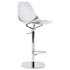 Tabouret de bar pivotant à aiguille en finition chromée
