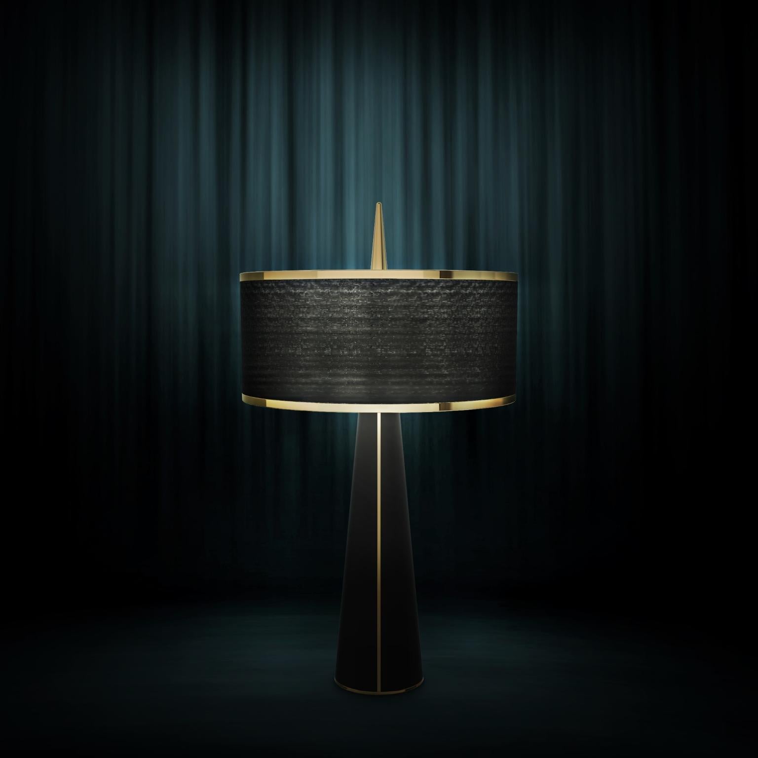 Lacquered Modern Needle Brass Table Lamp by Luxxu For Sale