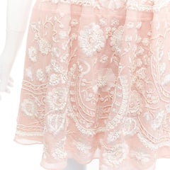 NEEDLE & THREAD beaded embroidery embellished chiffon mini dress UK4 XXS