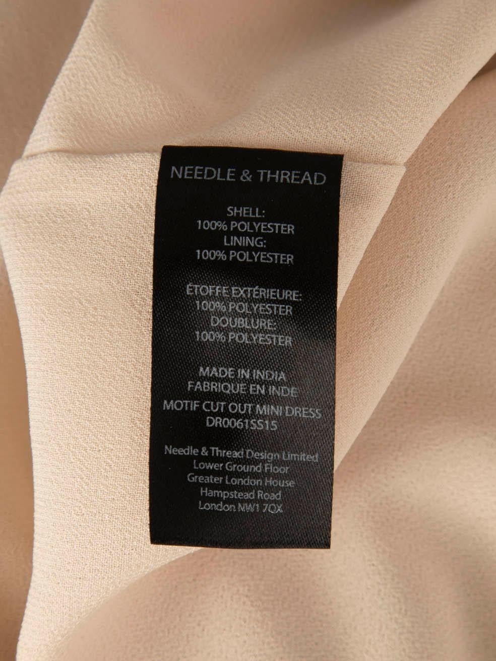 Needle & Thread Beige Sequin Sleeveless Mini Dress Size S 2