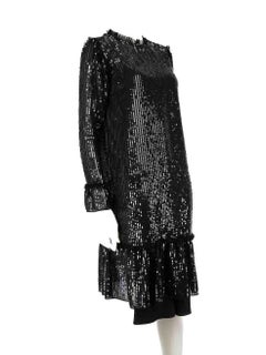 Needle & Thread Black Sequin Tunic Dress Size M