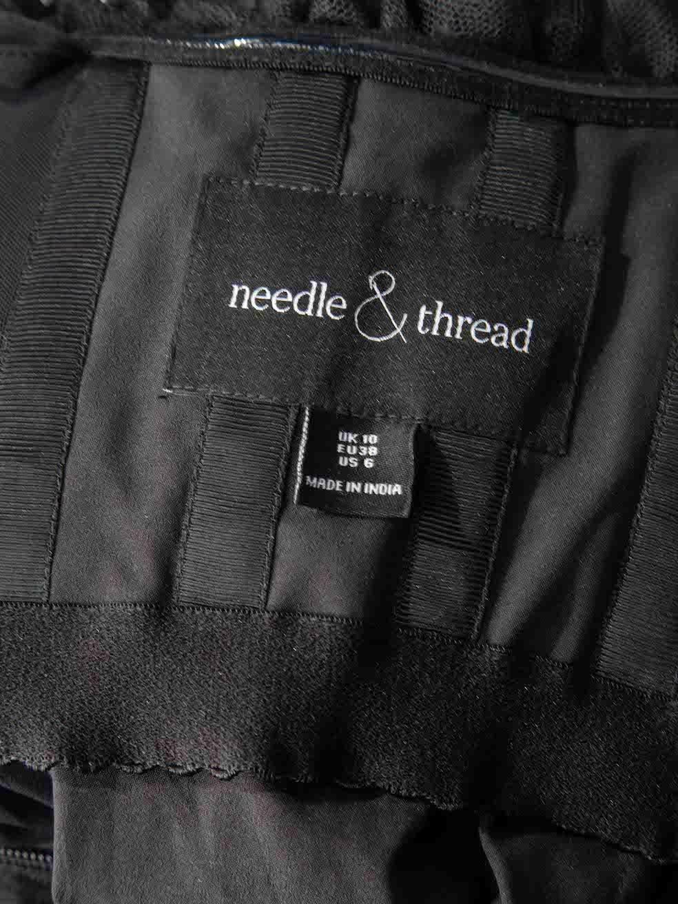 Needle & Thread Black Tulle Sequin Embroidered Dress Size M 1
