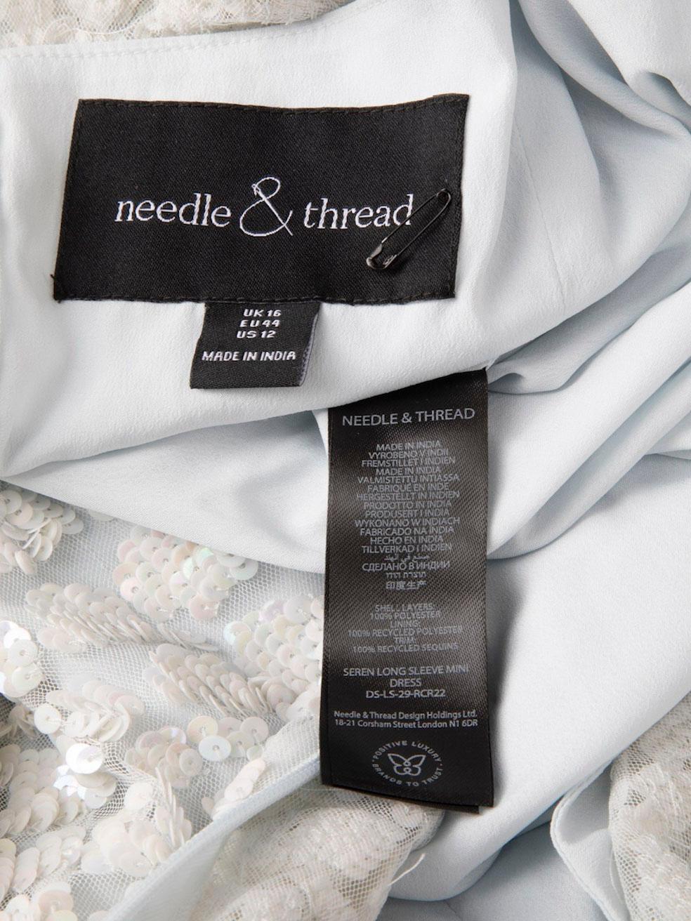 Needle & Thread - Vestito in pizzo impreziosito da paillettes blu taglia XXL in vendita 2