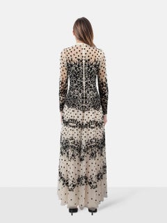 Needle & Thread Cream & Black Floral Lace Gown Size M