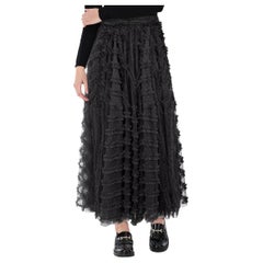 Needle 
Thread Graphite Star Tulle Ruffle Maxi Skirt Size L