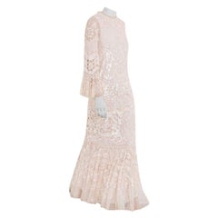 Needle & Thread Pearl Rose/Pink Sequin Tulle Snowdrop Gown - Size US 4