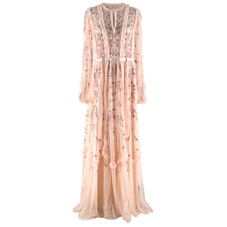 Needle and Thread Pink Mesh Wallflower Gown - Size US 12 at 1stDibs ...