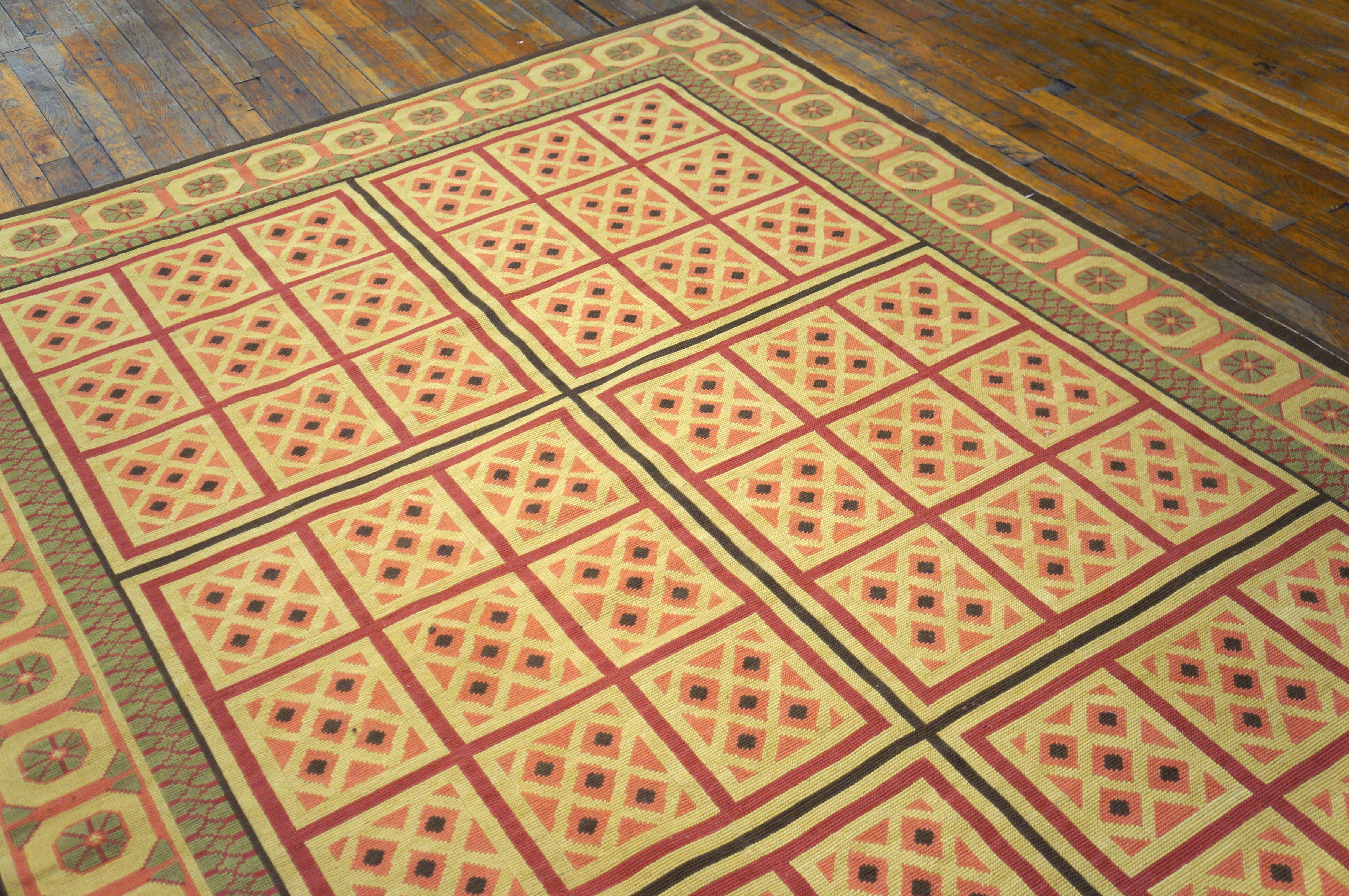 Hand-Knotted Needlepoint Flat Weave Carpet 6' 0