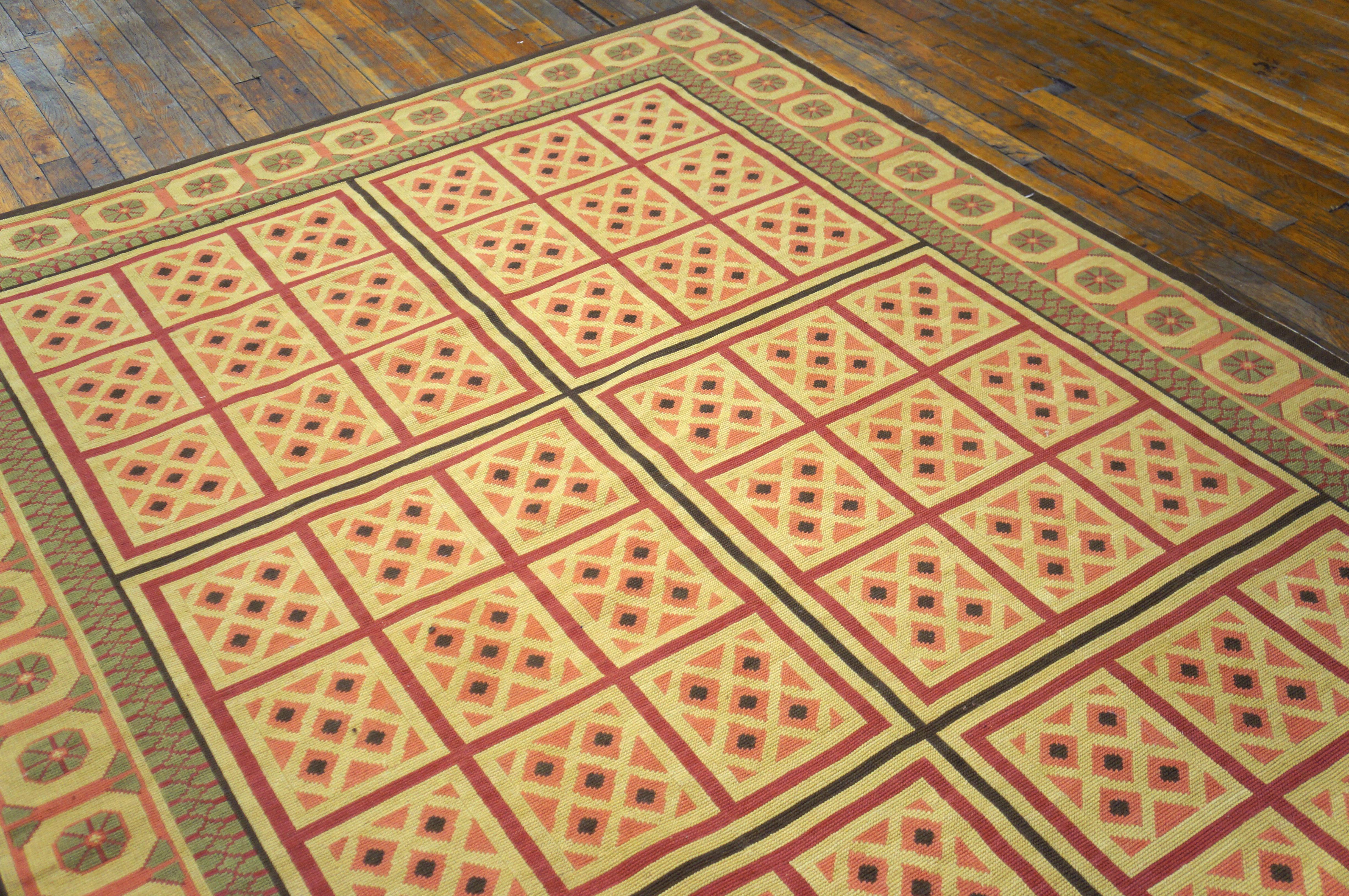 Punto croce Tappeto a punta d'ago in lana in stile Art Deco contemporaneo ( 6' x 9' - 185 x 275 ) in vendita