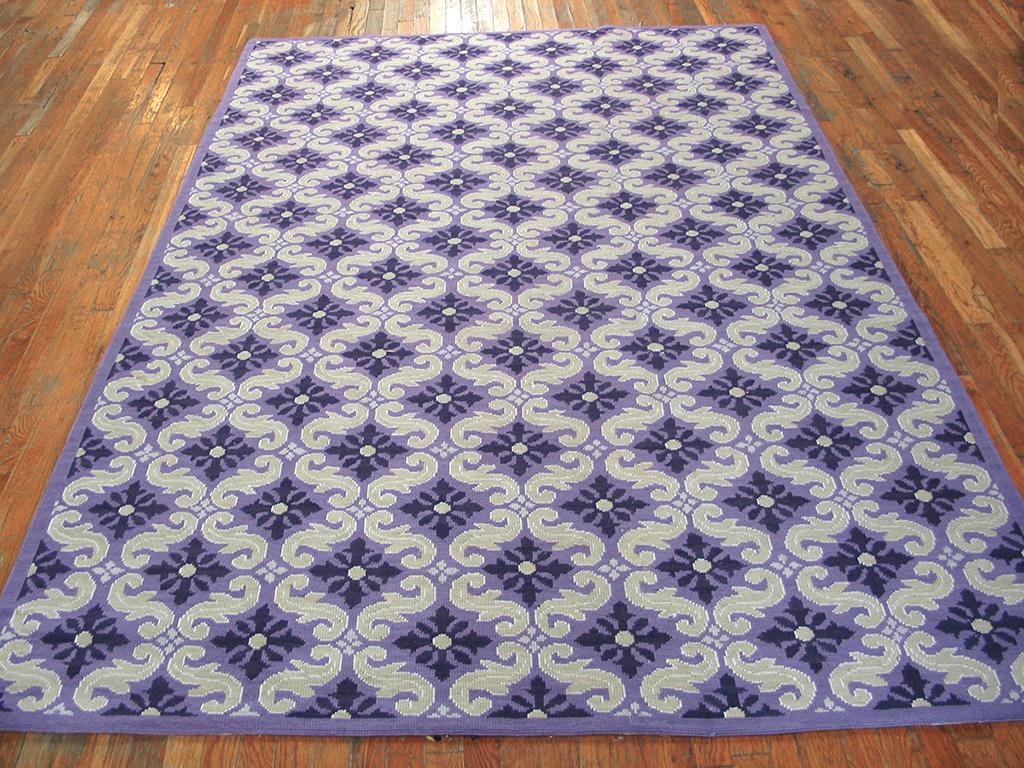 Contemporary Handwoven Needlepoint Flat Weave Carpet
 (6' x 9' 183 x 274 cm)
