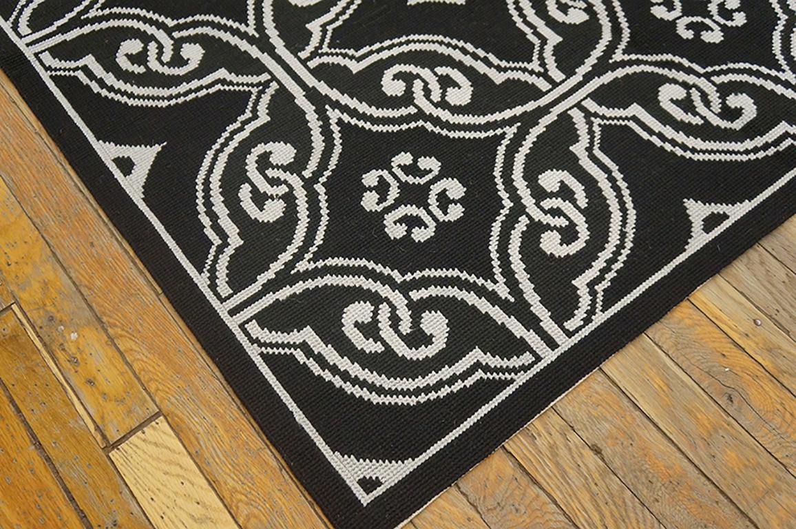 Chinese Handwoven Needlepoint Flat Weave Carpet 6' 0