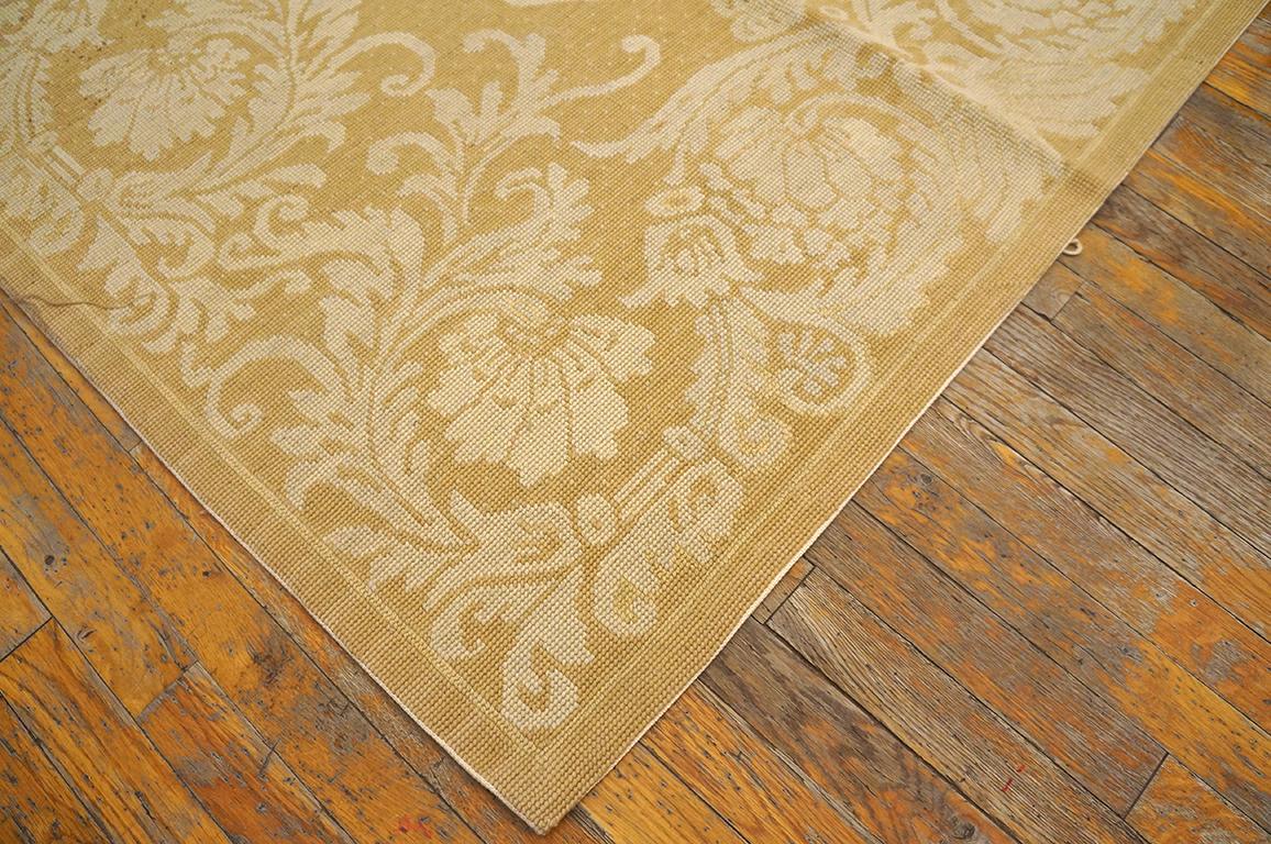 Chinese Handwoven Needlepoint Flat Weave Carpet 6'0